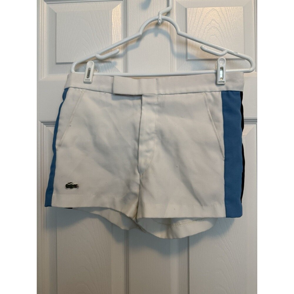 Lacoste Men's White Tennis Shorts Size 32 Vintage Izod, Preppy Retro